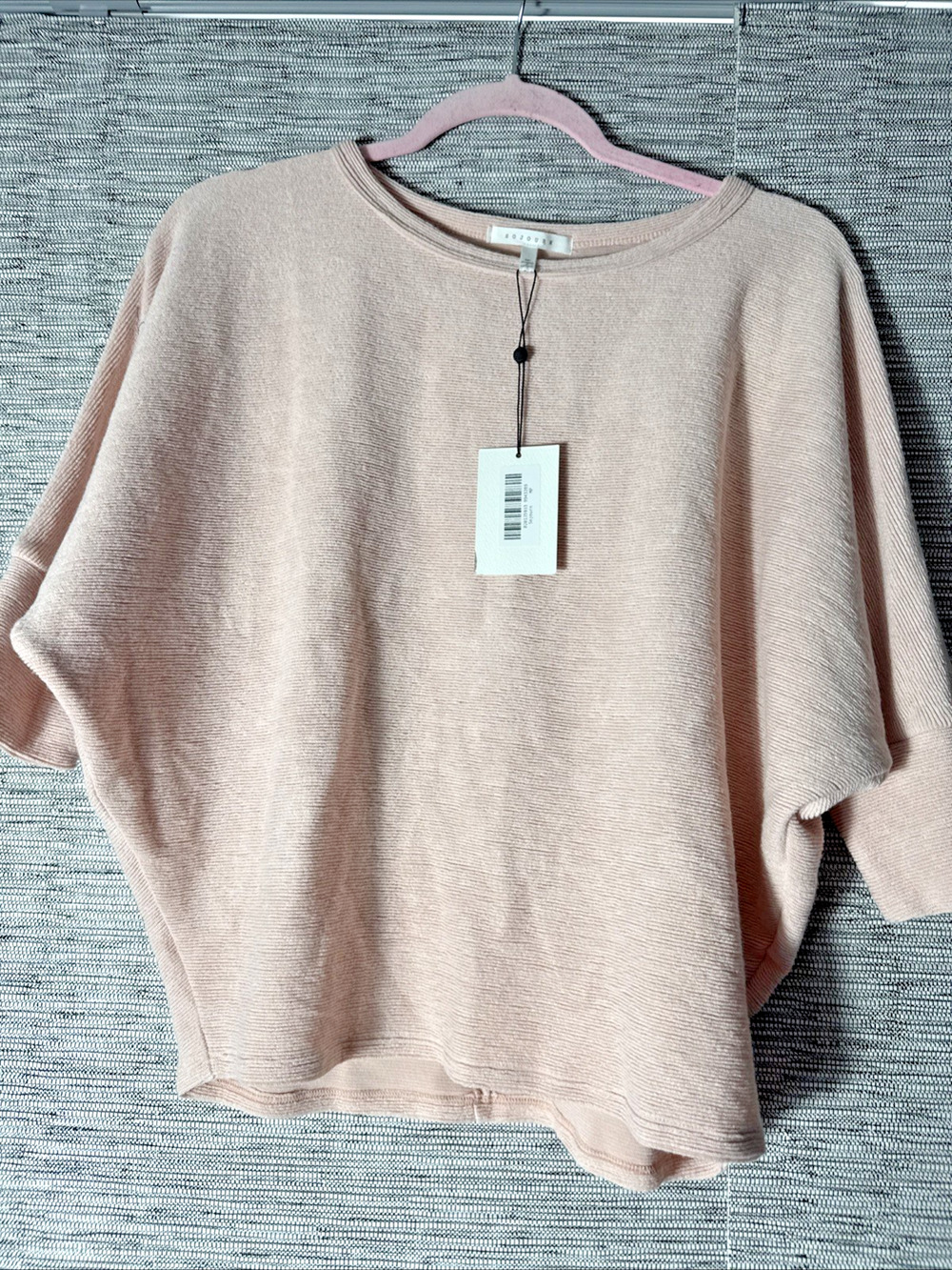 Sojourn 3/4 Sleeve Dolman/Cape Pullover Sweater, Pink Whip, Medium Petite